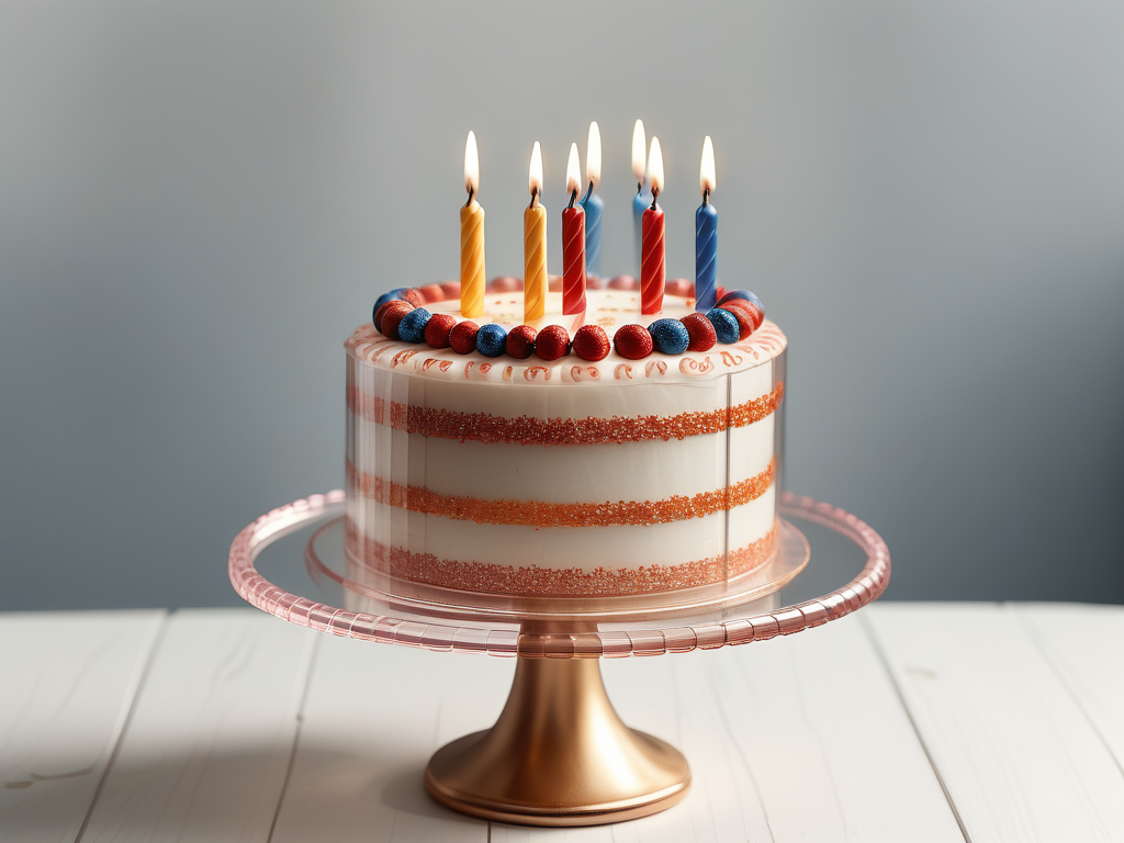 transparent birthday cake