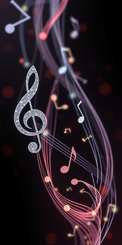 transparent music notes
