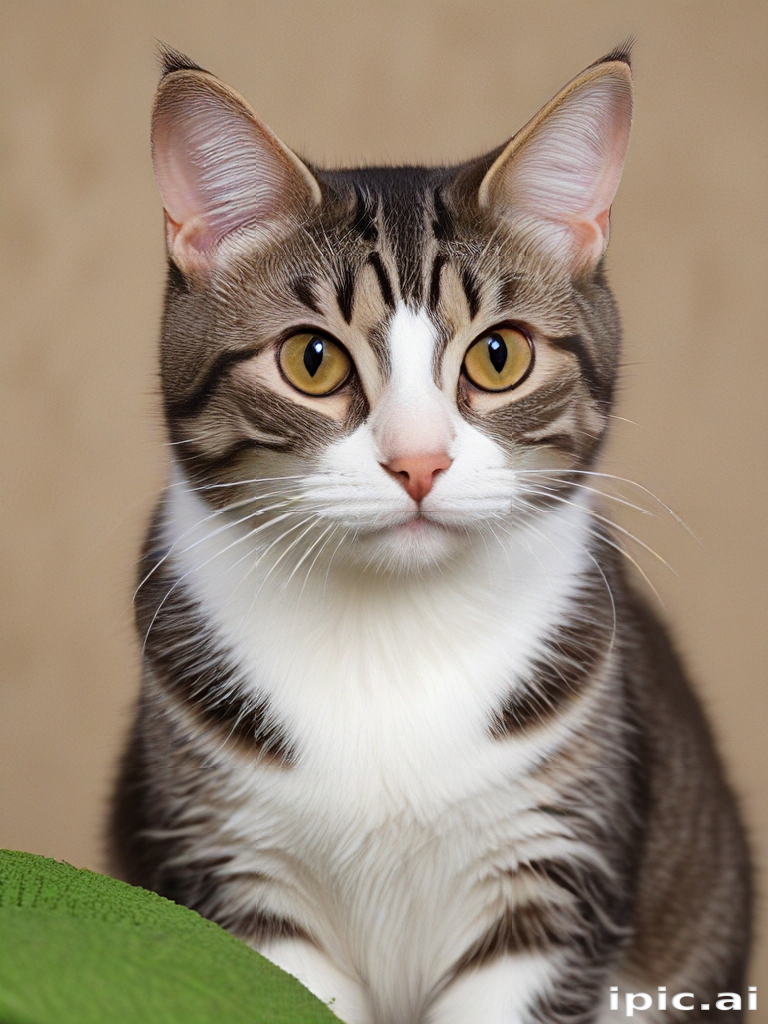 A Playful Tabby Cat with Striking Eyes and Charming Expression.
