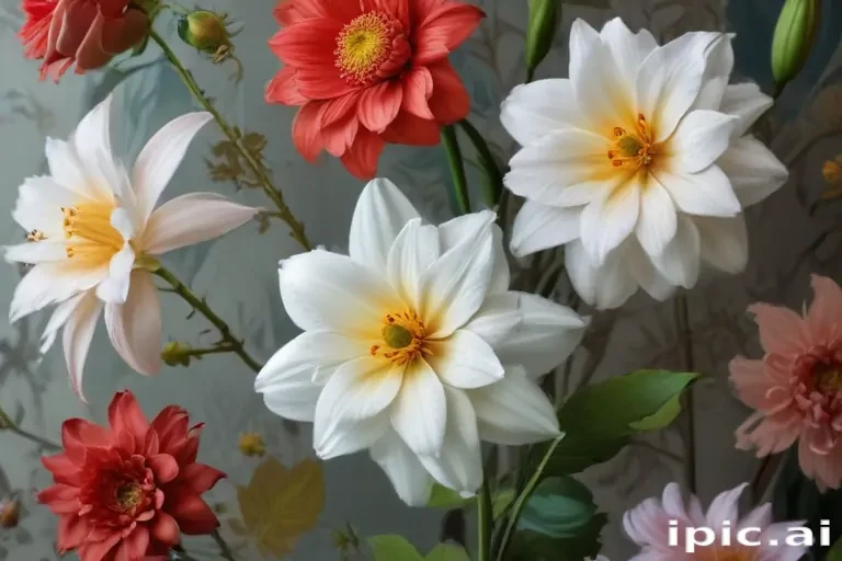 flowers behind glass wallpaper