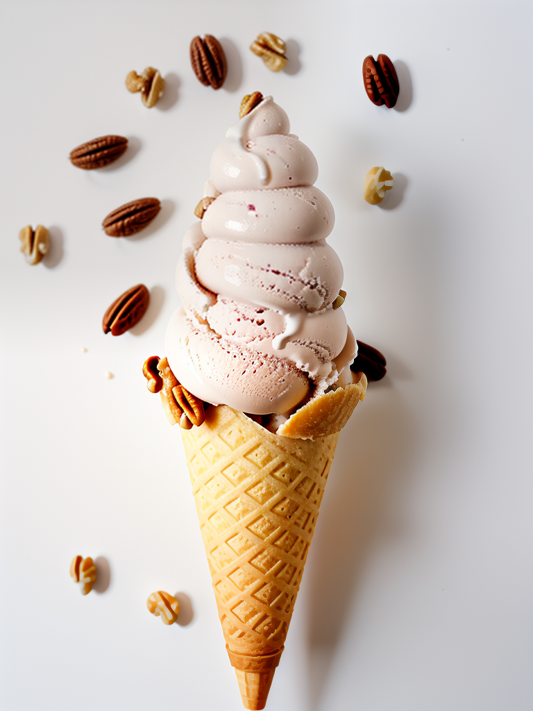 ice cream cone with nuts
