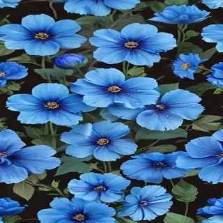 transparent blue flowers