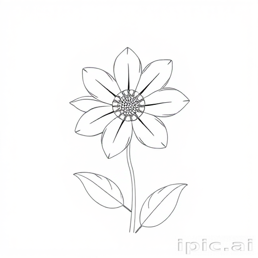 simple flower line art
