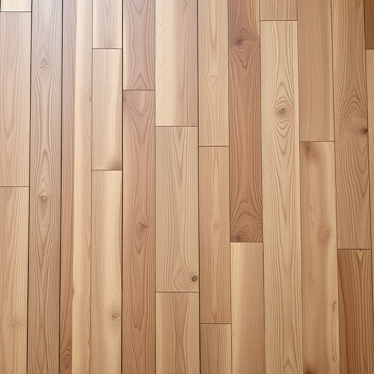Wooden floor with a blend of light and dark planks, shot with a DSLR camera at 50mm, aperture f/2.8, ISO 100, in natural light, top-down view, to enhance texture and depth.