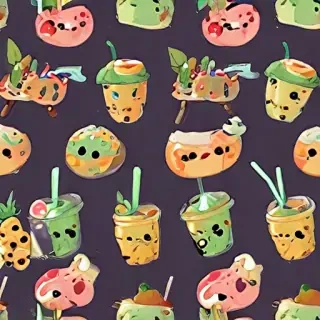 aesthetic cute boba wallpaper