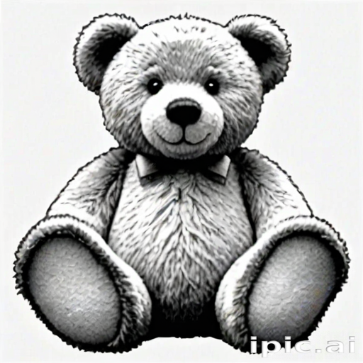 teddy bear clipart black and white