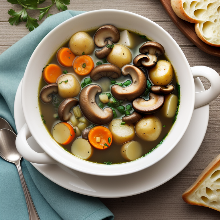 soup with mushrooms and potatoes