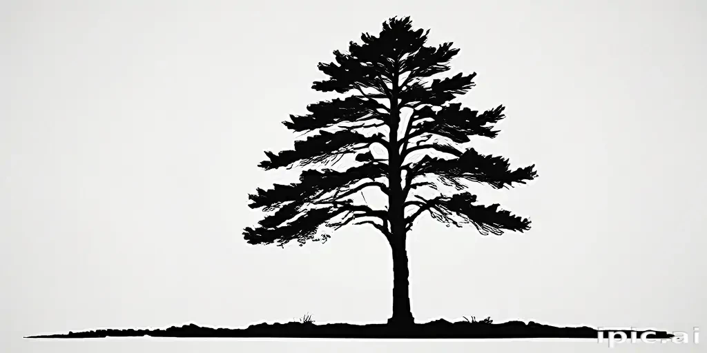 black and white pine tree clip art