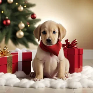 christmas puppy wallpaper
