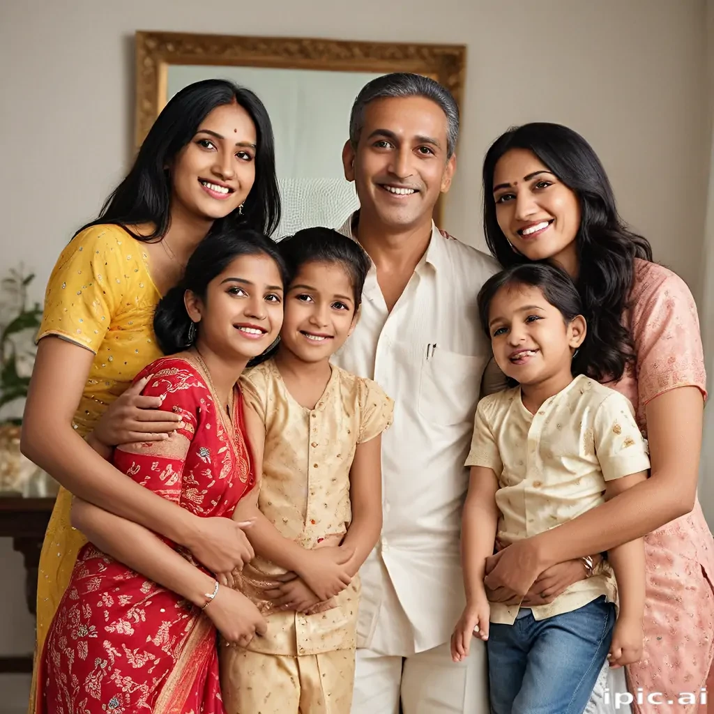 happy indian family