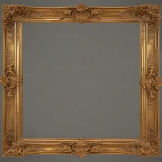 rectangle golden frame png