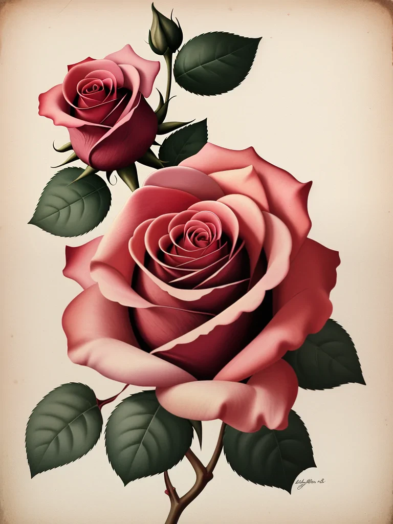 vintage rose illustration