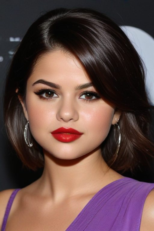 selena gomez red lipstick