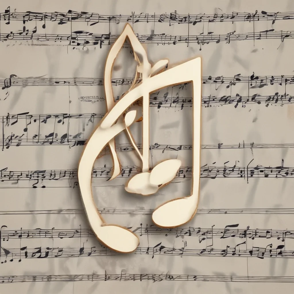 Elegant Musical Notes Artfully Displayed Against a Vintage Sheet Music ...