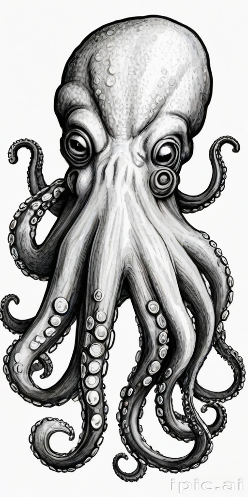 octopus clip art black and white