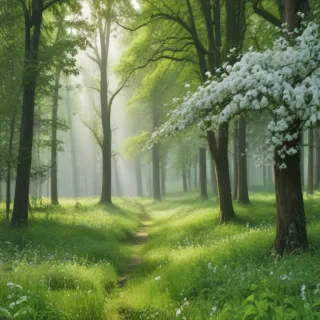 white and greenery background