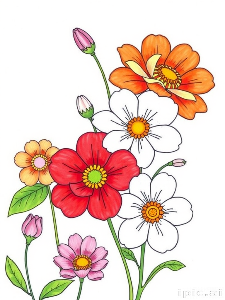 flowers to draw in color