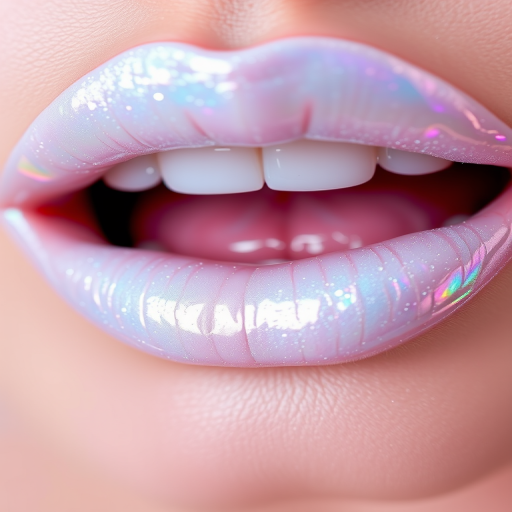 Iridescent white lip topper "Frost Queen" with opalescent shimmer and transformative effect, ideal for customizing other lip colors or creating icy looks, multi-dimensional pearl pigments