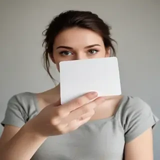 holding card