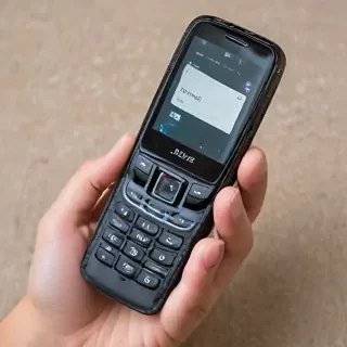 holding phone