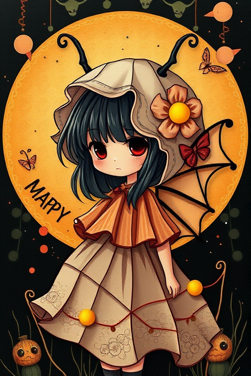 paperlarva, 1girl, gothic