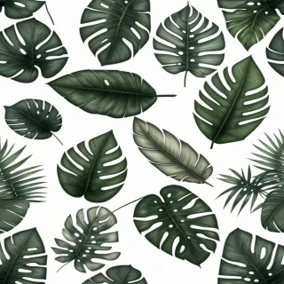 transparent tropical leaves png