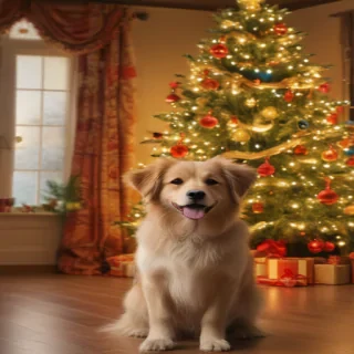 christmas dog background