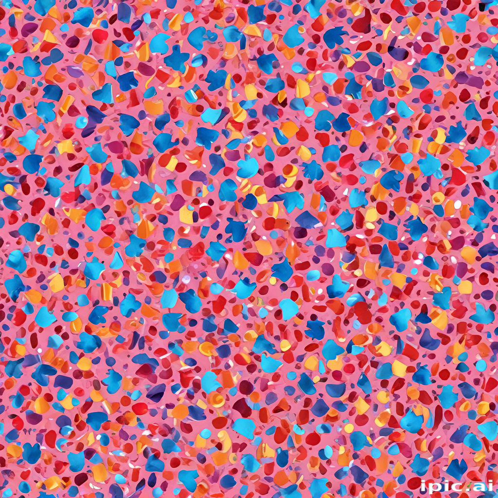 Colorful Abstract Pattern of Vibrant Shapes and Textures on Pink ...