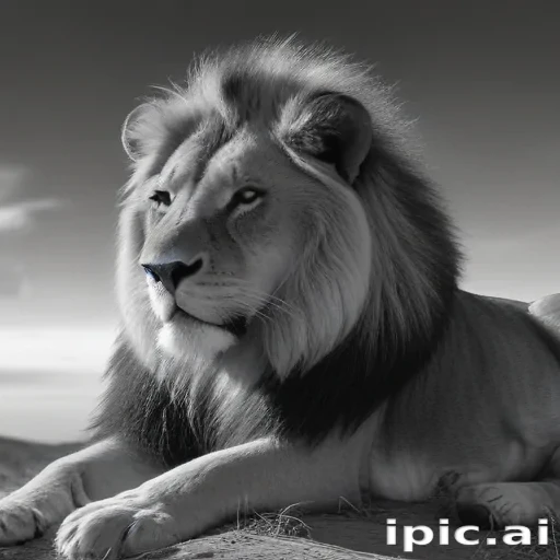 lion black and white