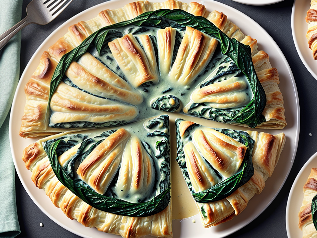 creamed spinach and potatoes with puff pastry