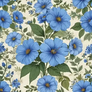 blue flowers clipart