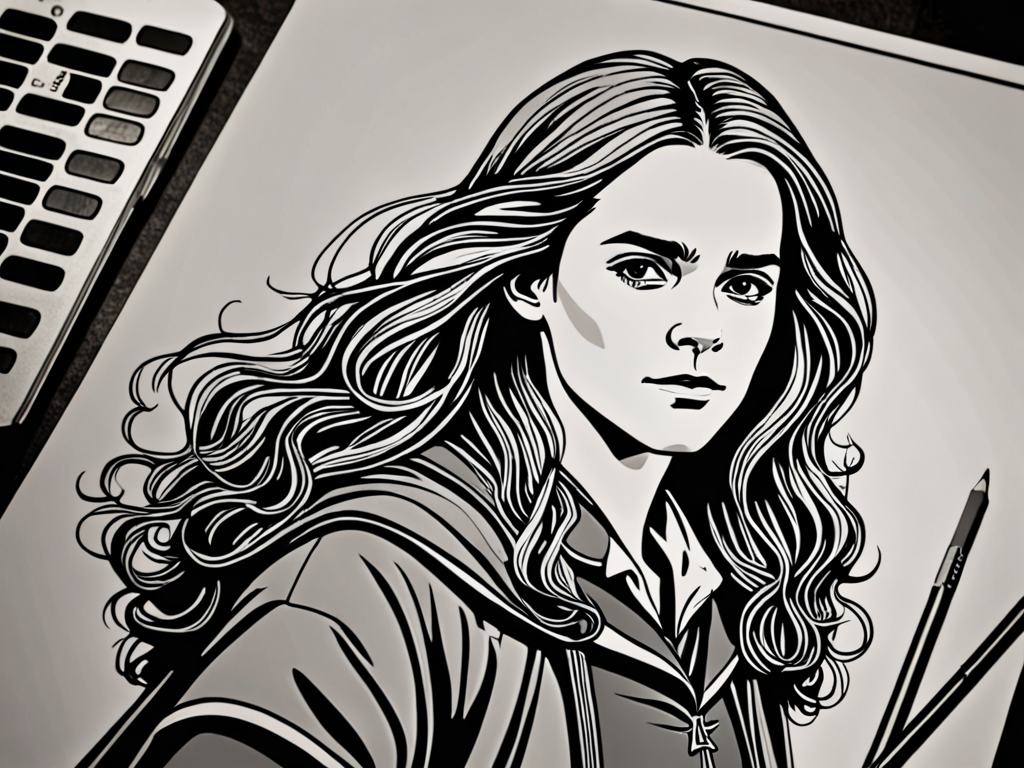 Free Ai Image Generator High Quality And Unique Images Ipic Ai Hermione Granger Line Art