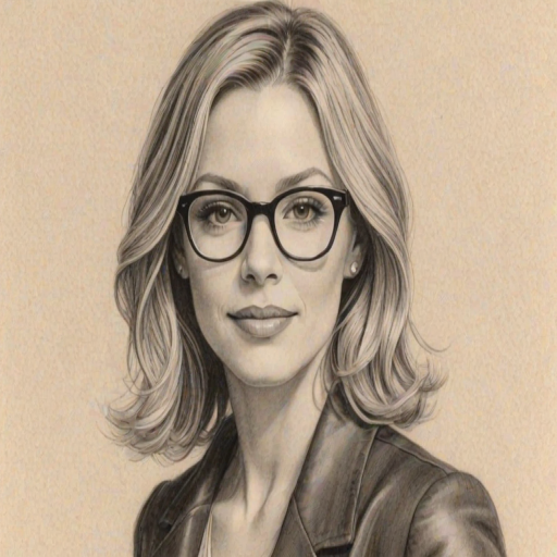 Delightful Debbie Matenopoulos, pencil sketch, portrait of Lovely woman 1931s in glasses, hair style beatnik, outline, clear lines, fine lines, 8k