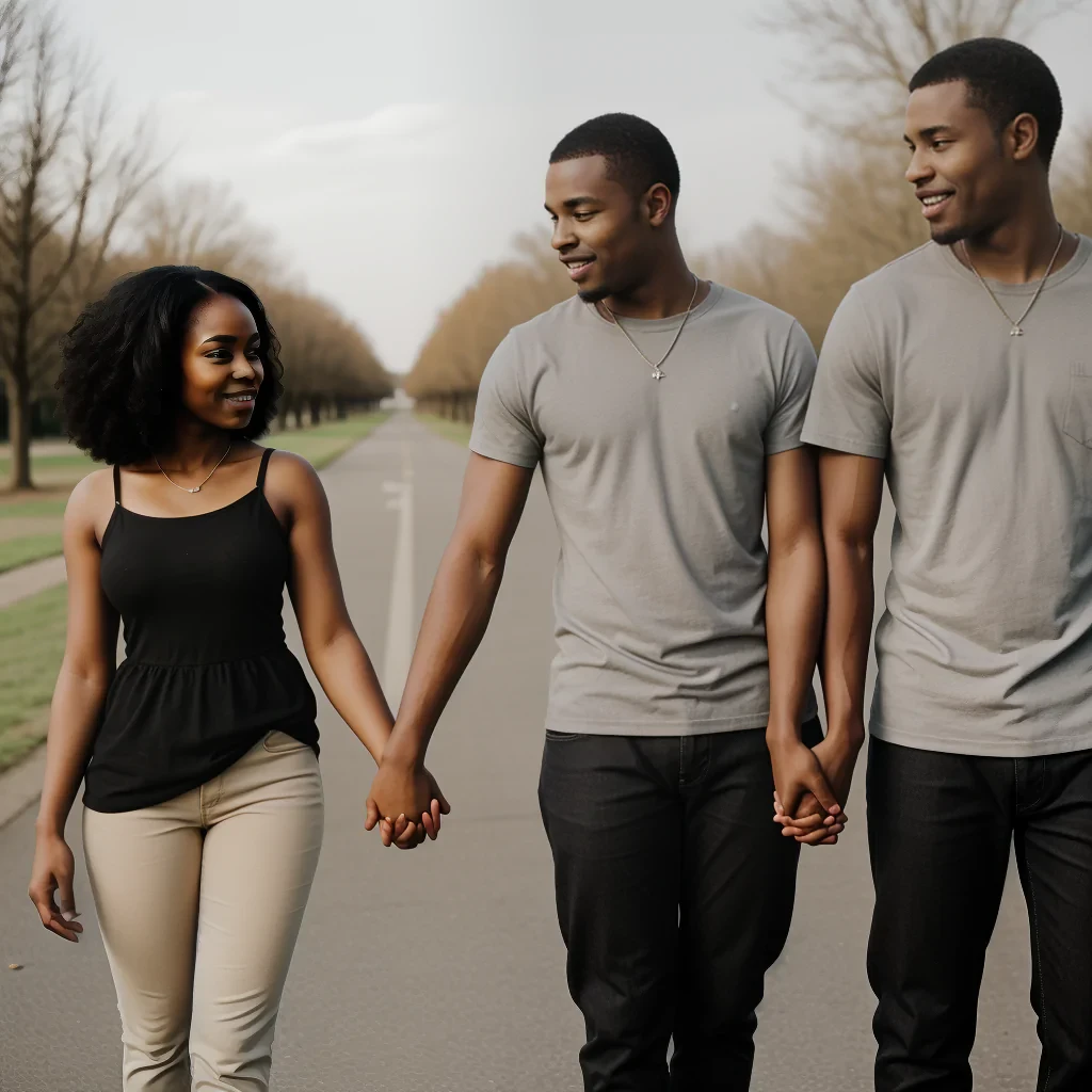 black couple holding hands