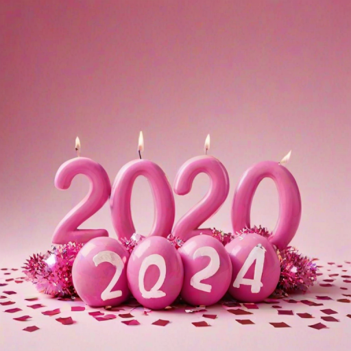 pink happy new year 2024