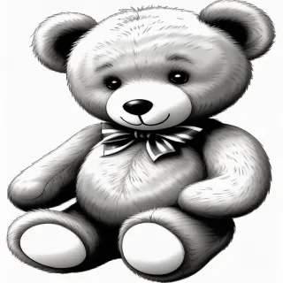 teddy bear clipart black and white