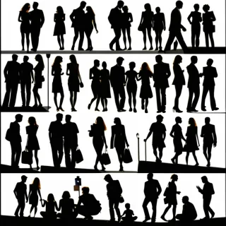 people silhouettes