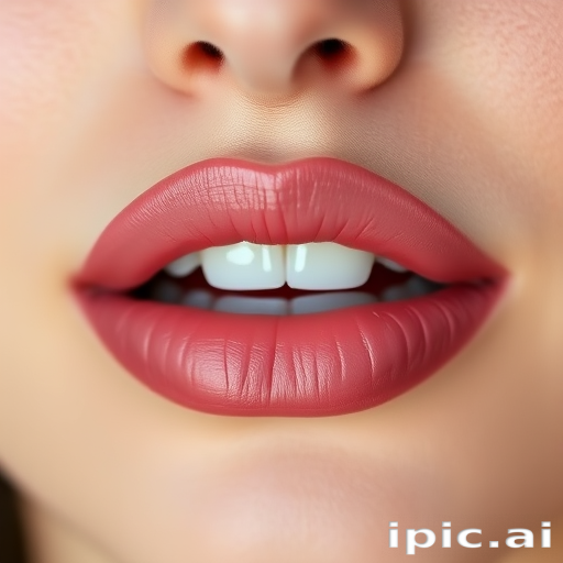 Rosy mauve woman lips with cream finish, enhancing natural lip color for a soft and romantic appearance