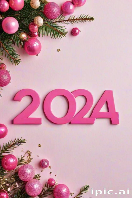 pink happy new year 2024