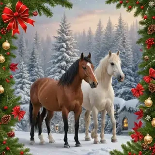 merry christmas horse images