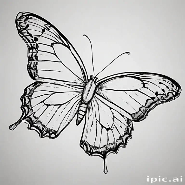 butterfly drawing outline