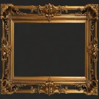 rectangle gold frame png