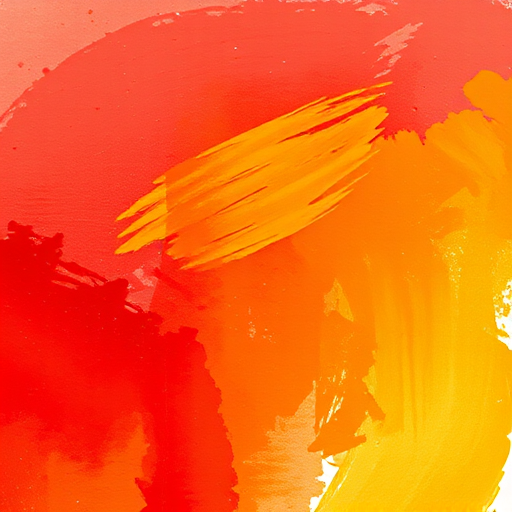 Create an abstract background with vibrant shades of red, orange, and yellow, capturing dynamic brush strokes and textures, taken with a DSLR camera at f/8 aperture, ISO 100, 50mm lens, in natural light to enhance color depth and clarity.