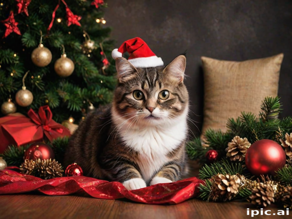 cat christmas background