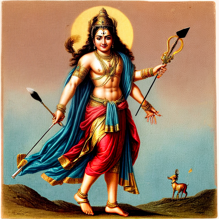 Image of Lord Rama with bows and arrows