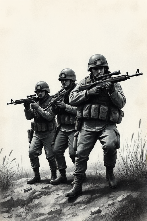 soldiers drawing