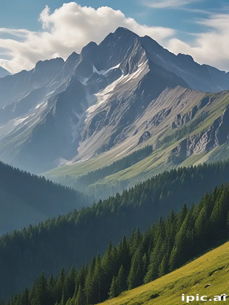 mountainous background