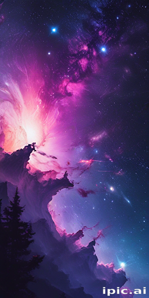 Vibrant Cosmic Landscape with Stars and Nebulae Illuminating the Night Sky
