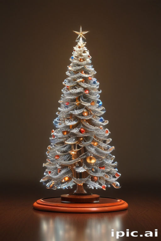 Beautifully Decorated Christmas Tree with Lights and Ornaments on Display