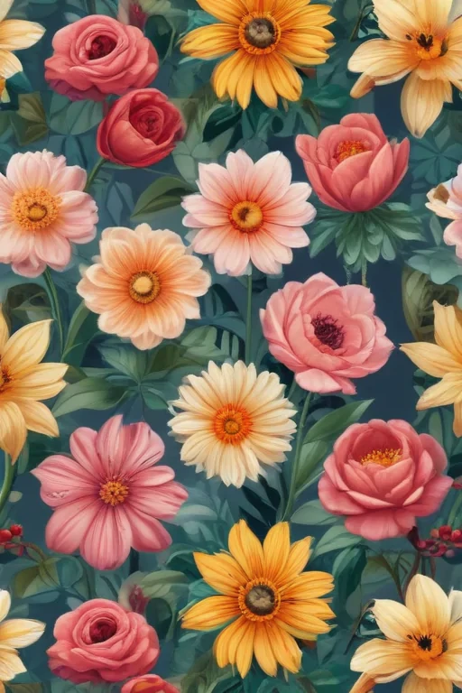 cartoon flowers aesthetic
